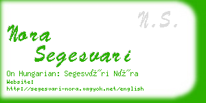 nora segesvari business card